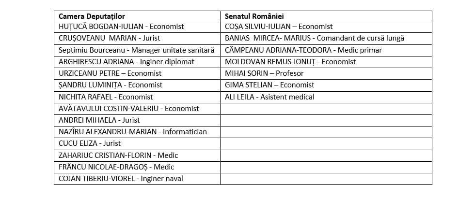 candidati pnl parlament