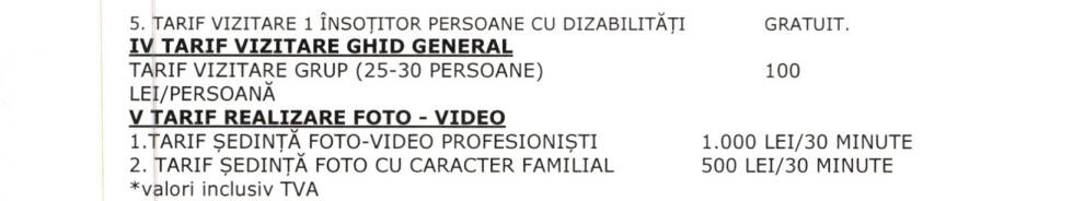 tarife cazino