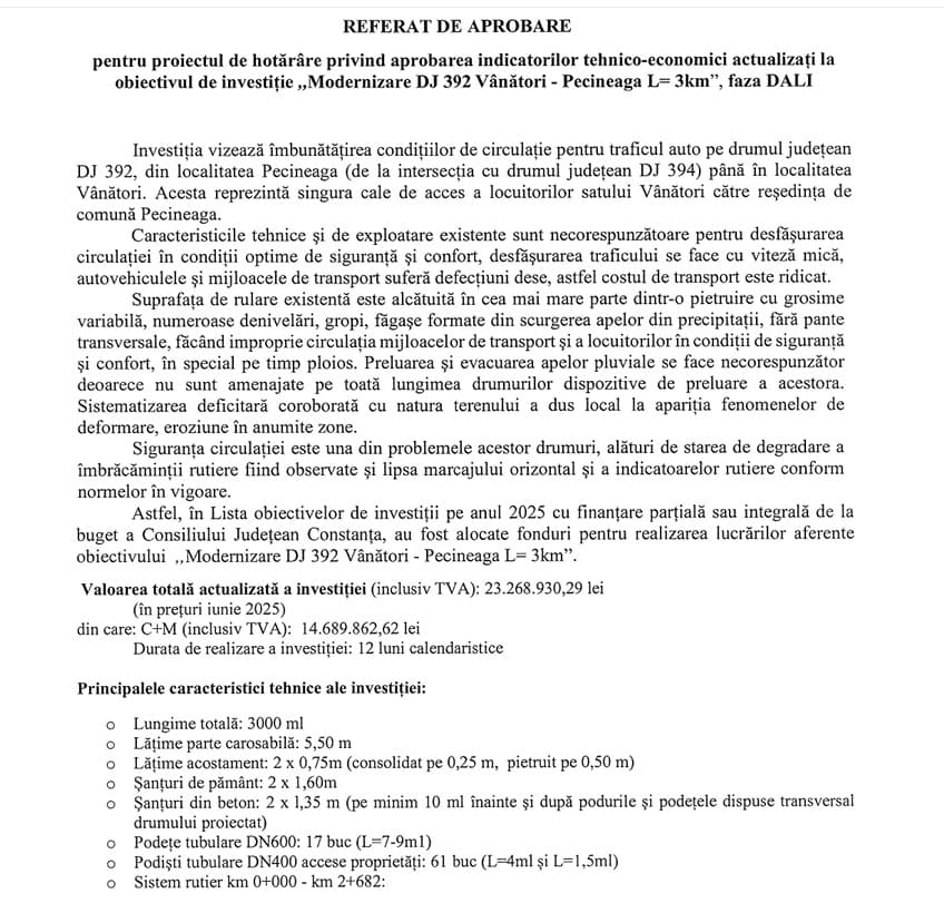 Modernizare drum judetean