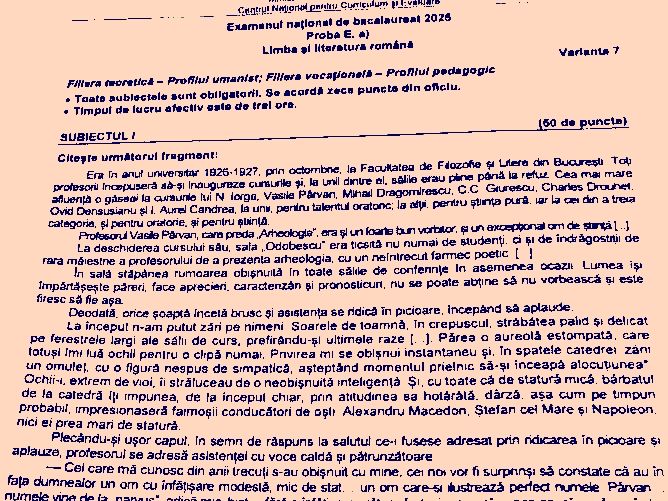subiecte bac romana subiecte bac romana