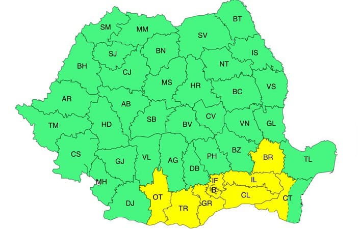 harta caldura Constanta