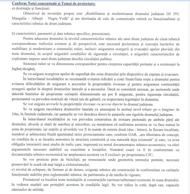 proiect reabilitare drum judetean