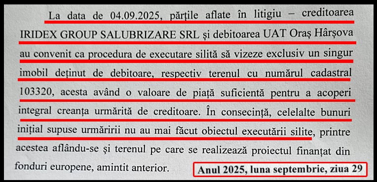 Extras din Referatul DNA dosar Harsova executari terenuri