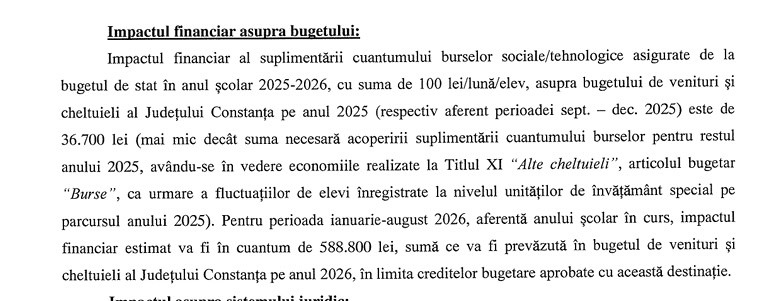 impact bugetar burse