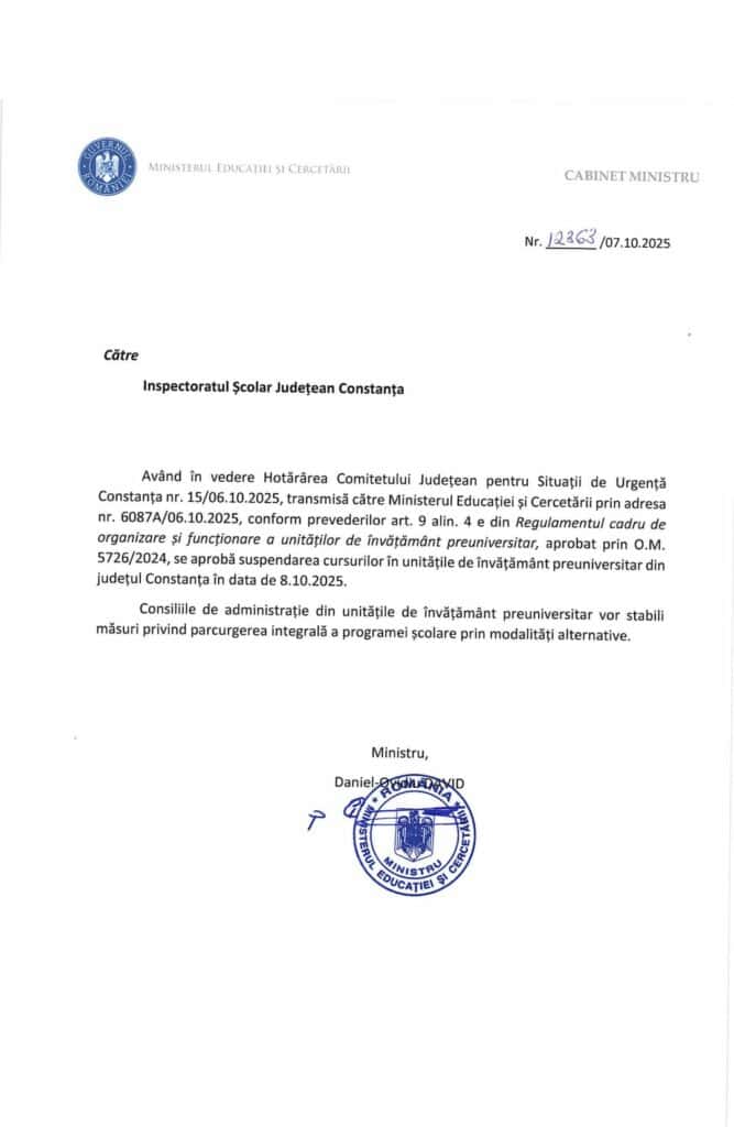 suspendare cursuri