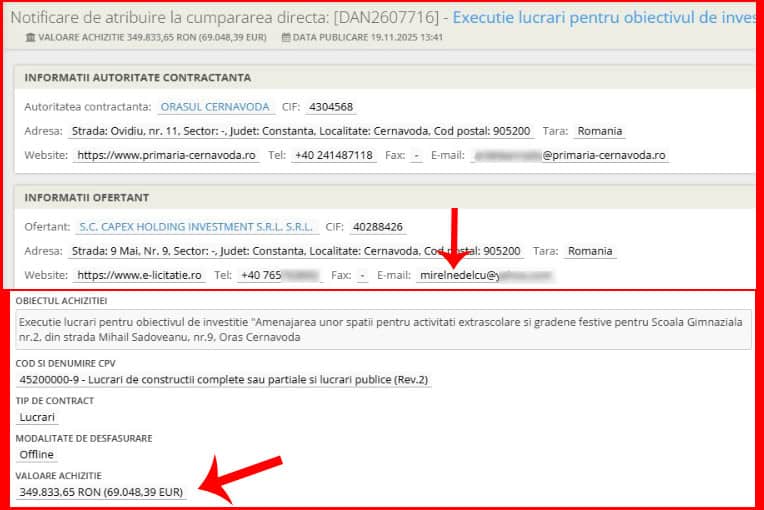 Capex contract cu Primaria Cernavoda