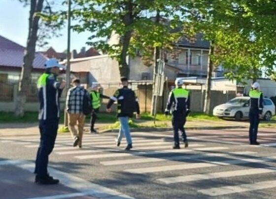 politisti trecere pietoni