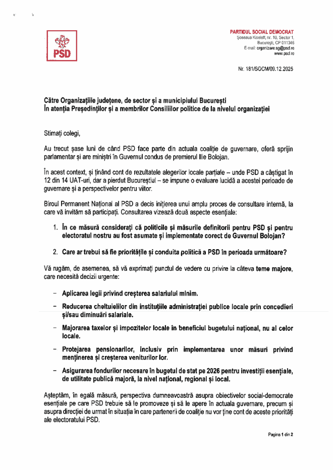 document sedinta PSD