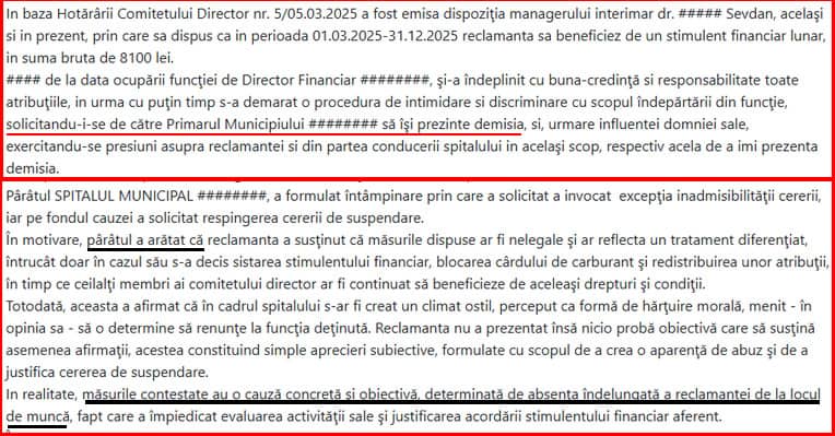 Extras din Hotararea Ramona Tudor contra Spitalului Medgidia