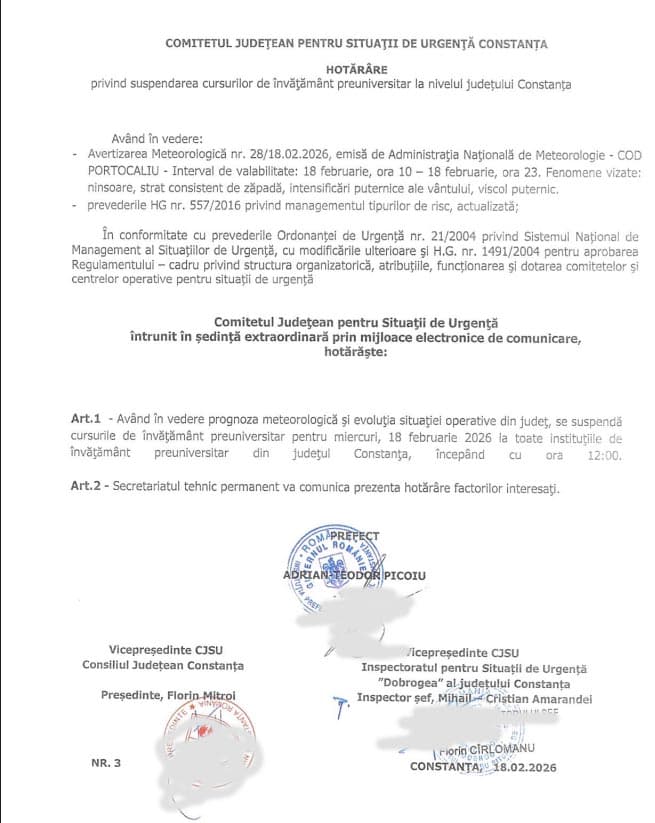 decizie suspendare scoli