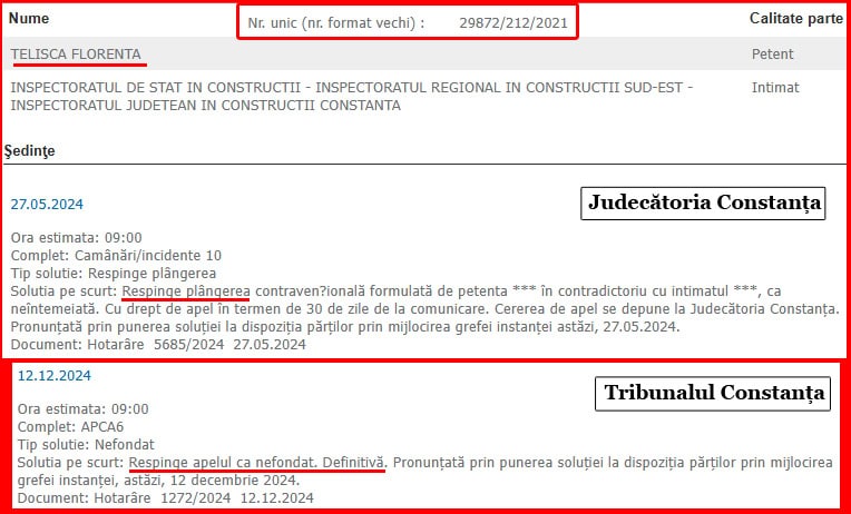 Telisca hotarere definitiva