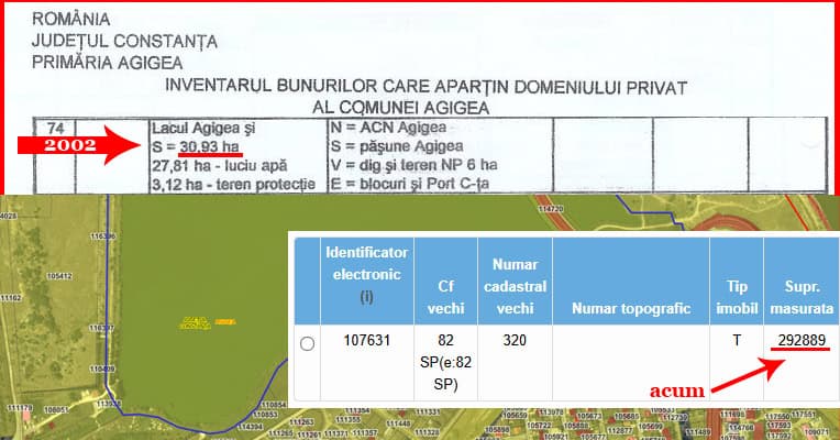 Lacul Agigea suprafata diminuata prin masuratori dupa
