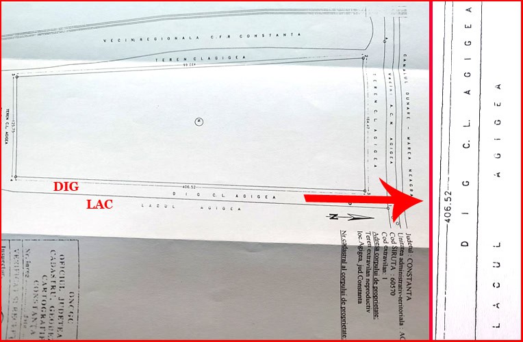 Plan cadastral digul lacului Agigea