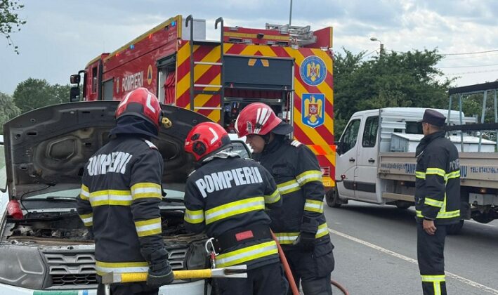 incendiu auto tulcea