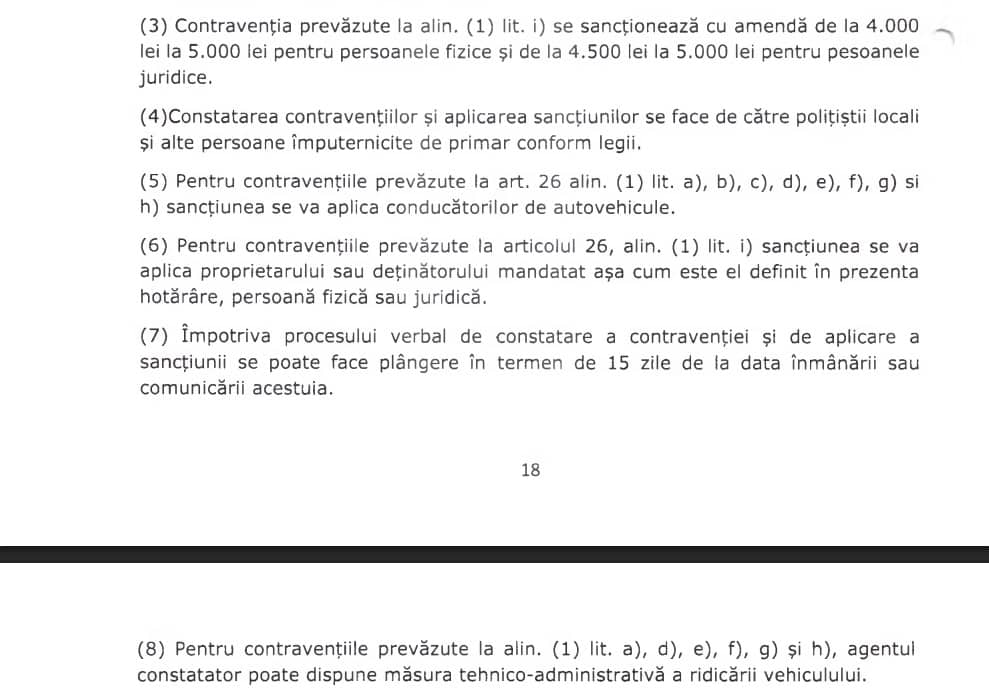 sanctiuni parcare