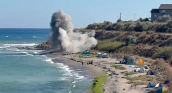 Fragmentele de dronă găsite în zona plajei Tuzla au fost detonate. Oficial din partea MApN